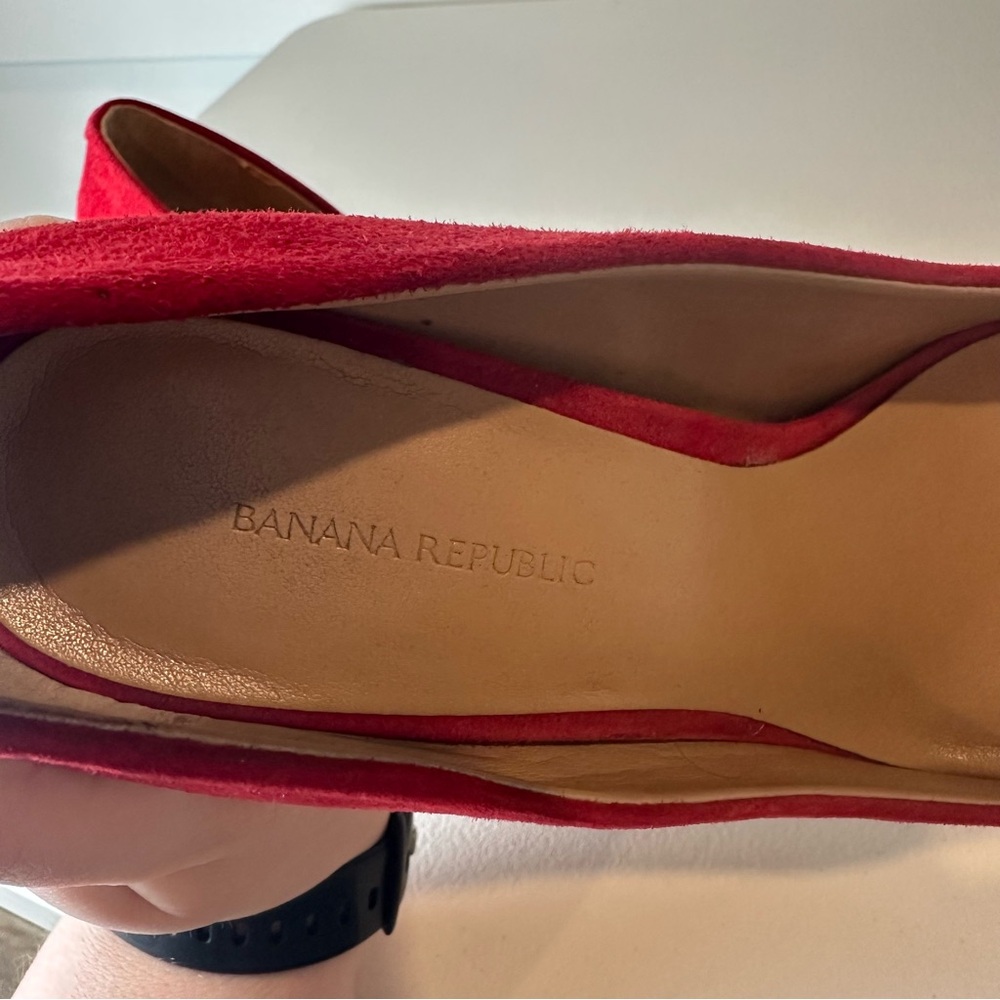 Banana Republic Red Classic Career Party Pointed Toe Heels Pumps Size 8 - Picture 6 of 10